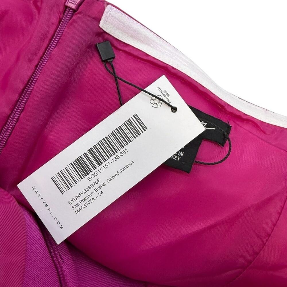 Nasty Gal Plus Premium Bustier Tailored Jumpsuit Magenta Pink‎ Plus Size US 20 - Picture 10 of 11